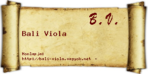 Bali Viola névjegykártya